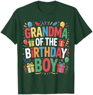 Grandma of the Birthday Boy Family Matching Grandmother Day T-Shirt - T-Shirt | Forest