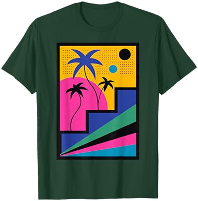 Retro Geometric 80s Memphis Style T-Shirt - T-Shirt | Forest