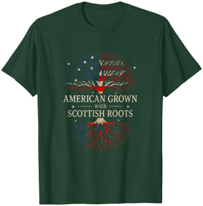 American Grown with Scottish Roots - Scotland Heritage T-Shirt - T-Shirt | Forest