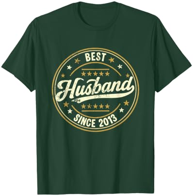 Retro Proud Best Husband Since 2013 13th Wedding Anniversary T-Shirt - T-Shirt | Forest