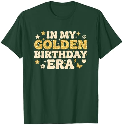 Birthday in My Golden Birthday Era Retro Groovy Celebration T-Shirt - T-Shirt | Forest