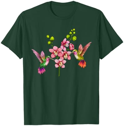 Hummingbird Orchids Hummingbird Lover Hummingbirds T-Shirt - T-Shirt | Forest
