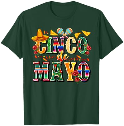 Happy Cinco De Mayo Mexican Sombrero Margarita Fiesta Funny T-Shirt - T-Shirt | Forest