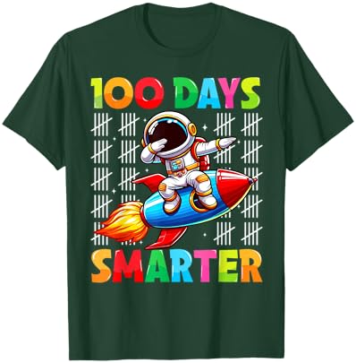 100 Days Smarter Dabbing Astronaut Kids 100th Day of School T-Shirt - T-Shirt | Forest