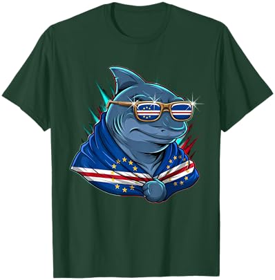 Cape Verde Flag Shark Cape Verdean Roots Cabo Verde T-Shirt - T-Shirt | Forest