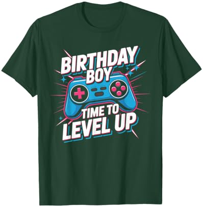 Birthday Boy Time to Level Up Video Game Birthday T-Shirt - T-Shirt | Forest