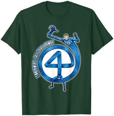 Marvel Fantastic Four Mister Fantastic 4" Logo Comic Art T-Shirt - T-Shirt | Forest