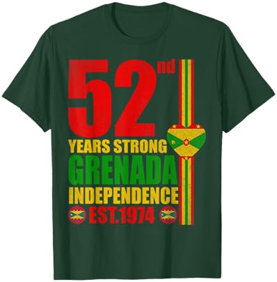 Grenada 52nd Independence Day Grenadian Pride Celebration T-Shirt - T-Shirt | Forest