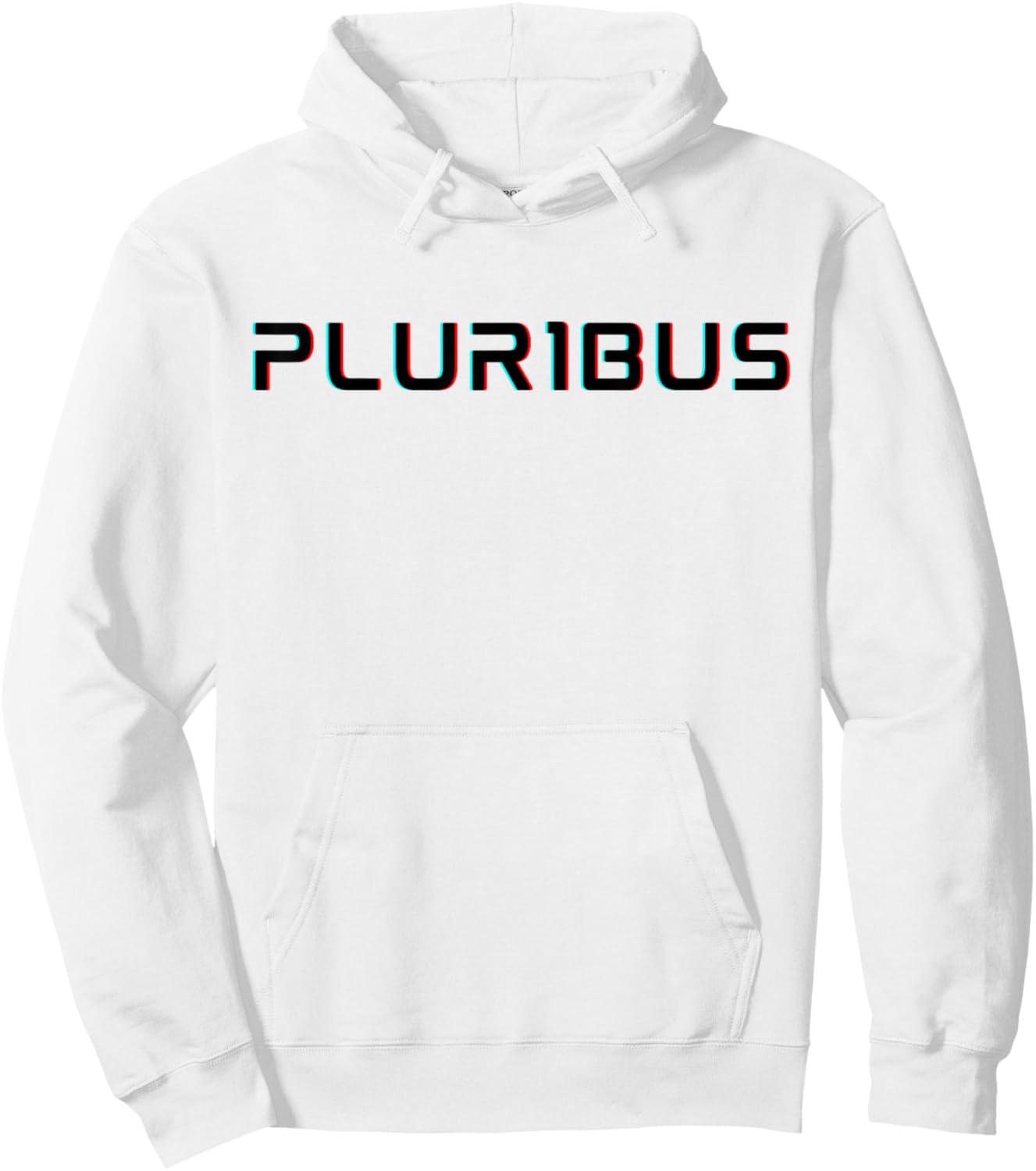 E Pluribus Unum Glitch Text Anaglyph Cyberpunk & Vaporwave Hoodie - Hoodie | White