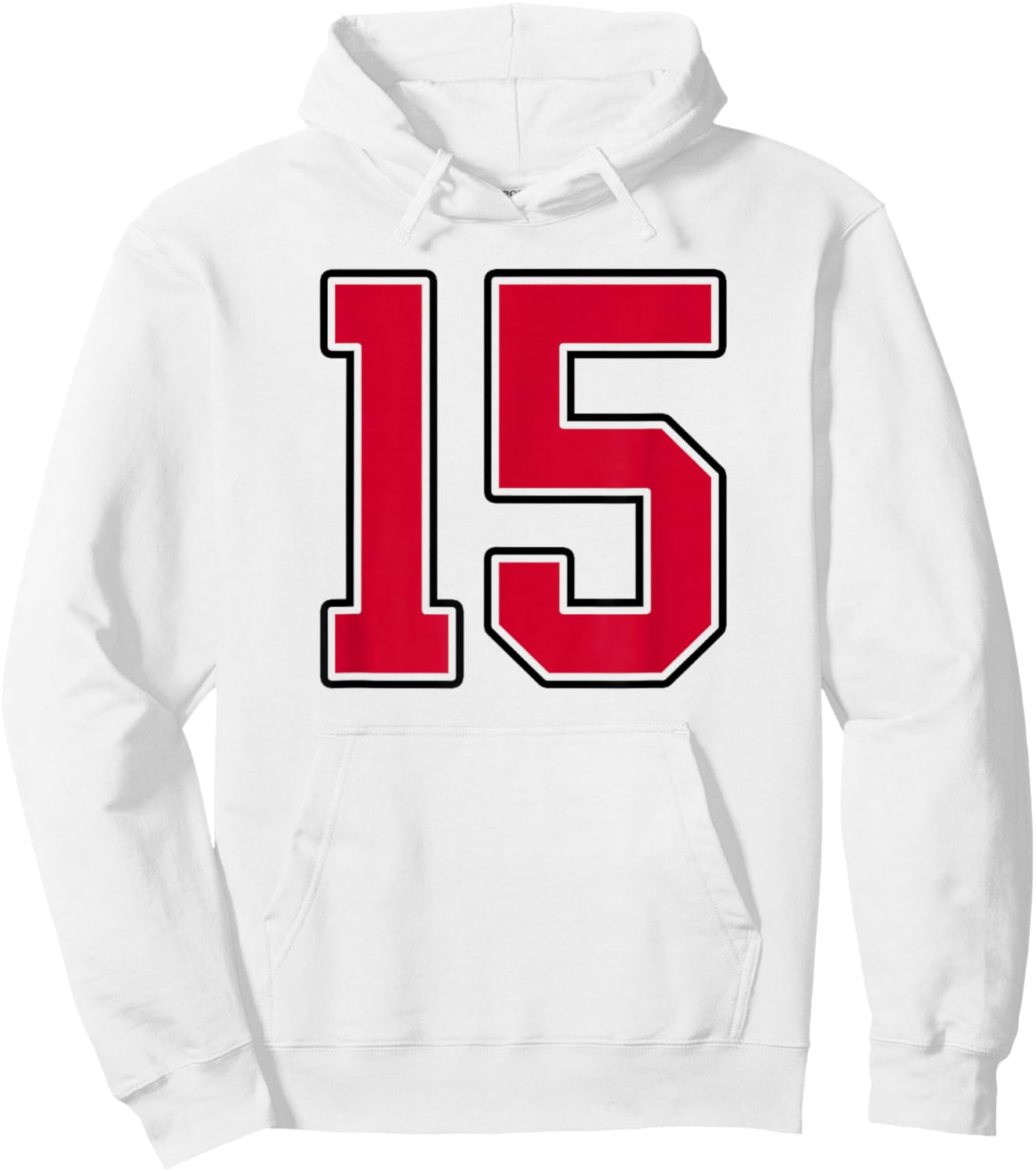 Red and Black Number 15 Jersey Player Uniform #15 Hoodie - Hoodie | White