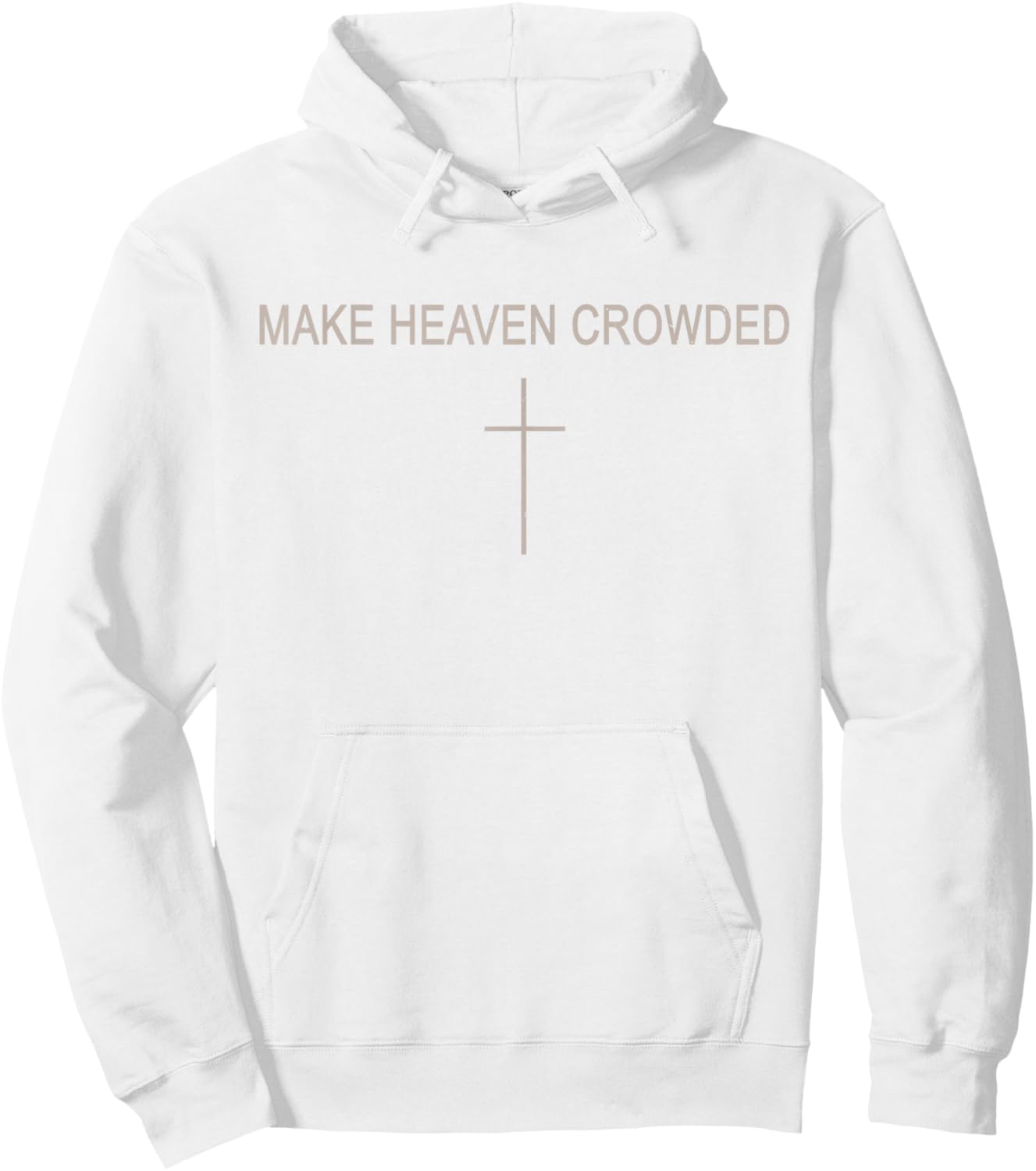 Youth Make Heaven Crowded Cross Christian Minimalist Faith Hoodie - Hoodie | White