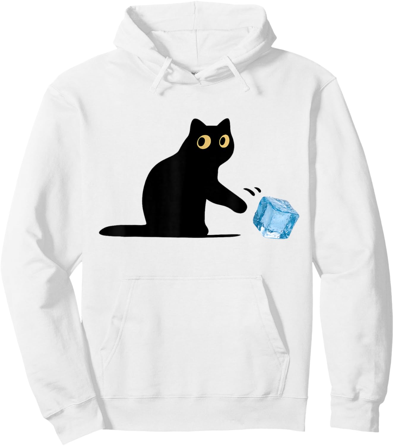 Funny Black Cat Pushing Ice Humor Abolish Ice Cat Meme Hoodie - Hoodie | White