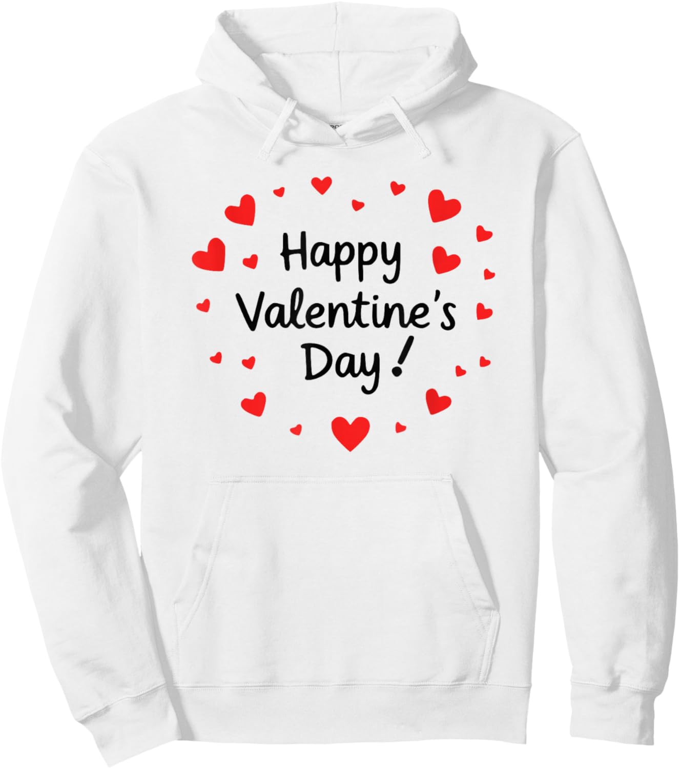Simple Text and Hearts Valentine's Day Hoodie - Hoodie | White