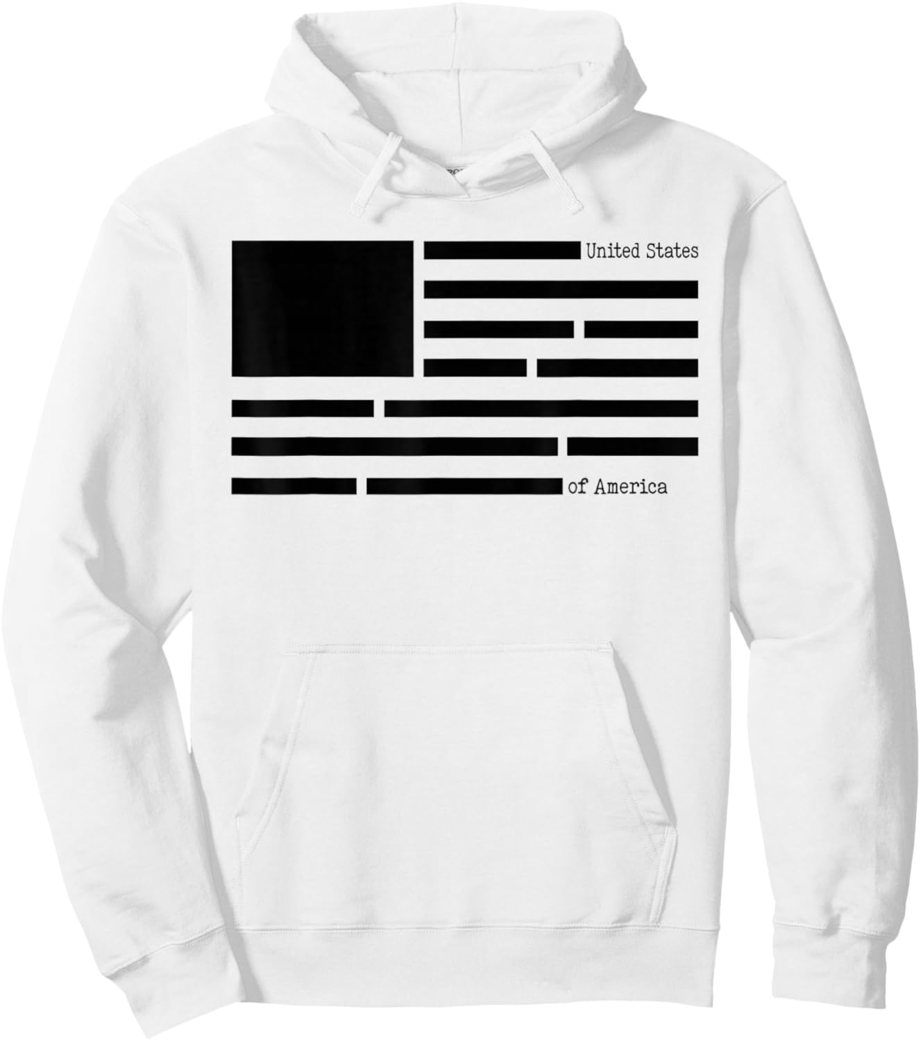 United States of America Document Censored File USA Flag Hoodie - Hoodie | White