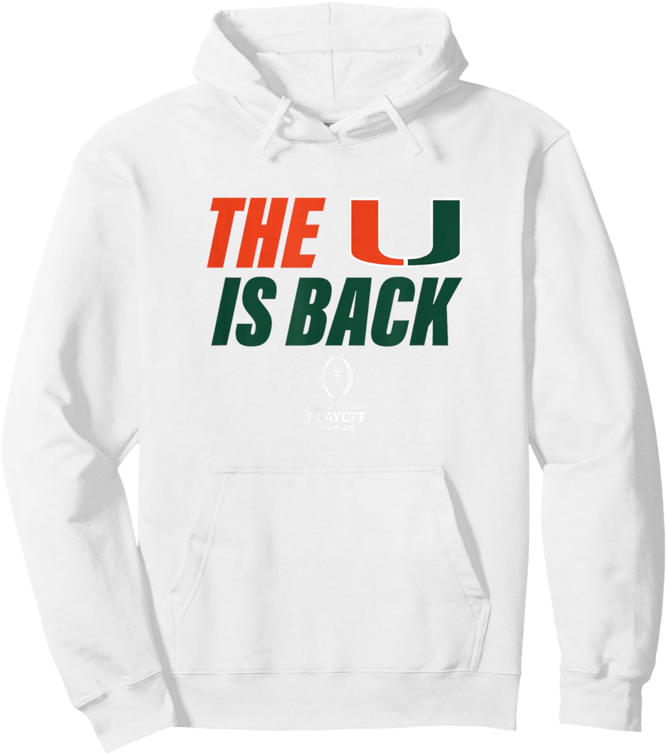 Miami 2025-26 College Football Playoff The U is Back (Gray) Hoodie - Hoodie | White
