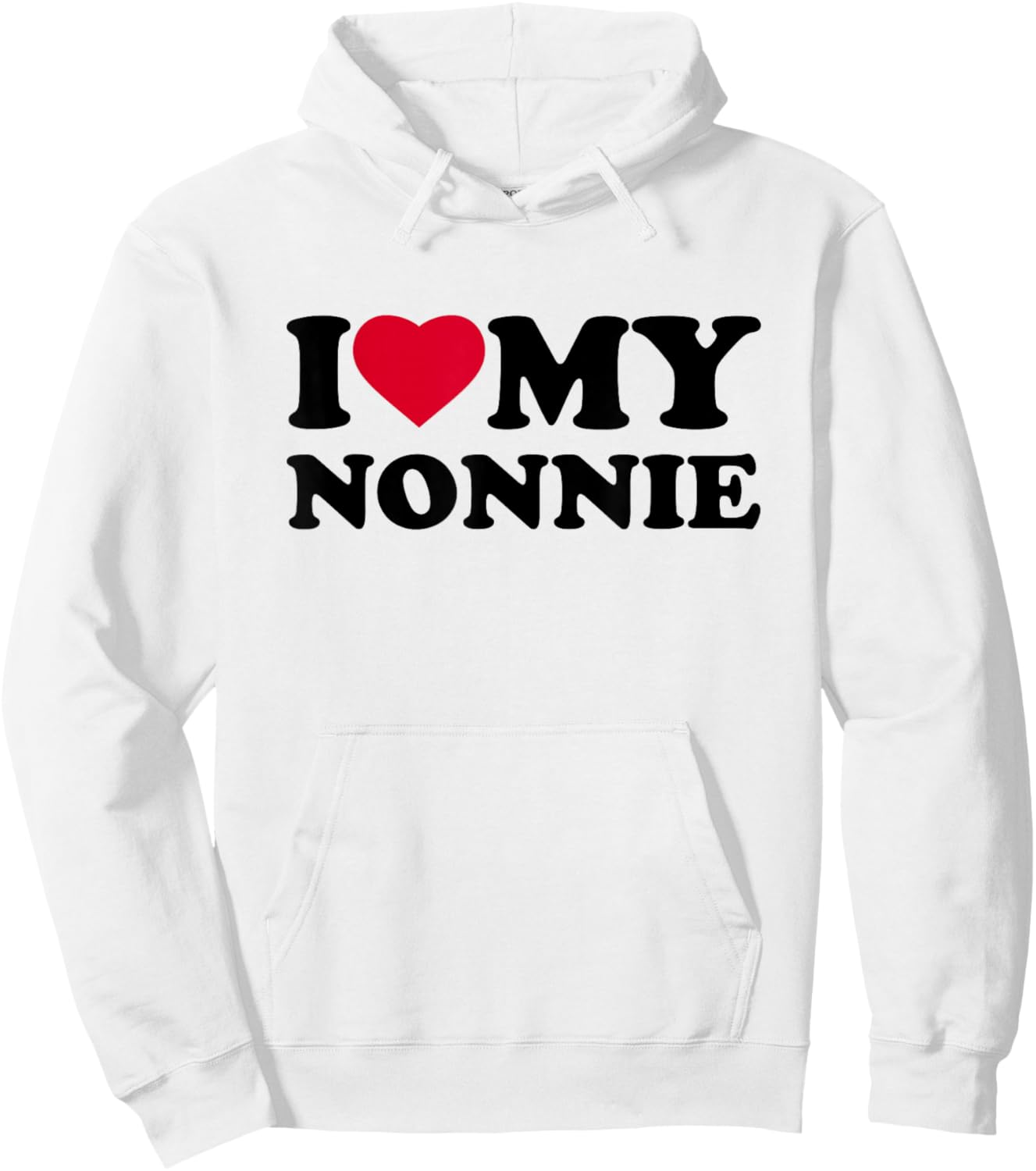 I Love My Nonnie Heart Grandma Family Hoodie - Hoodie | White