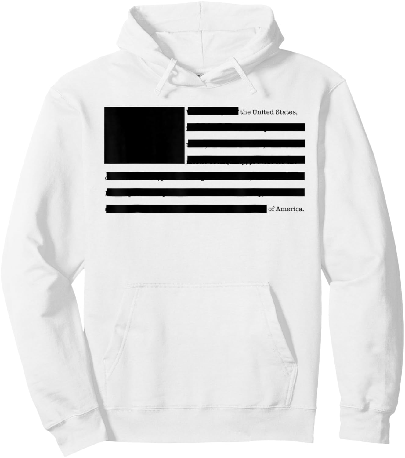 Redacted American Flag Censored USA Satire Hoodie - Hoodie | White