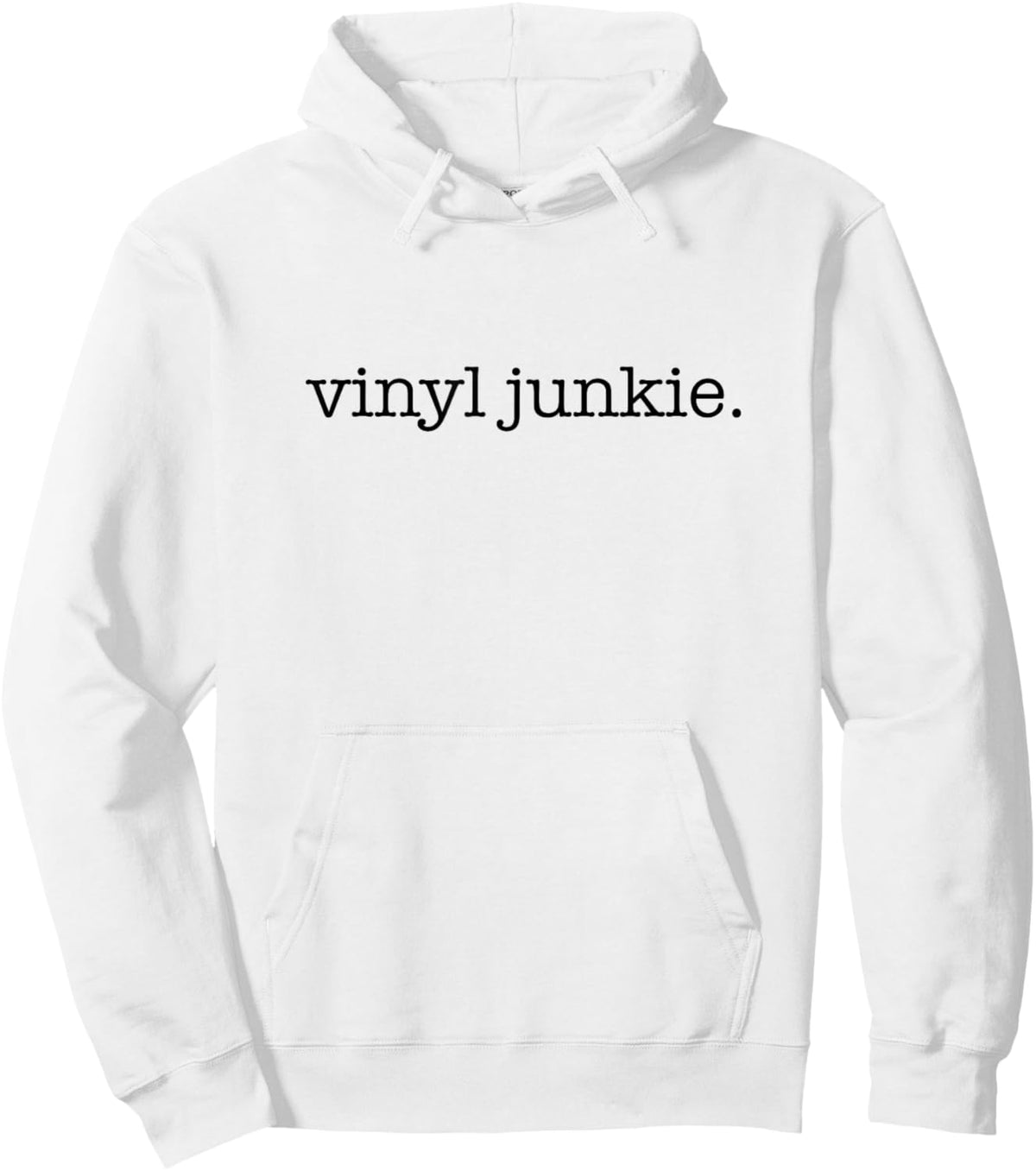 Vinyl Junkie, Minimalistic Vinyl Record Collector Hoodie - Hoodie | White