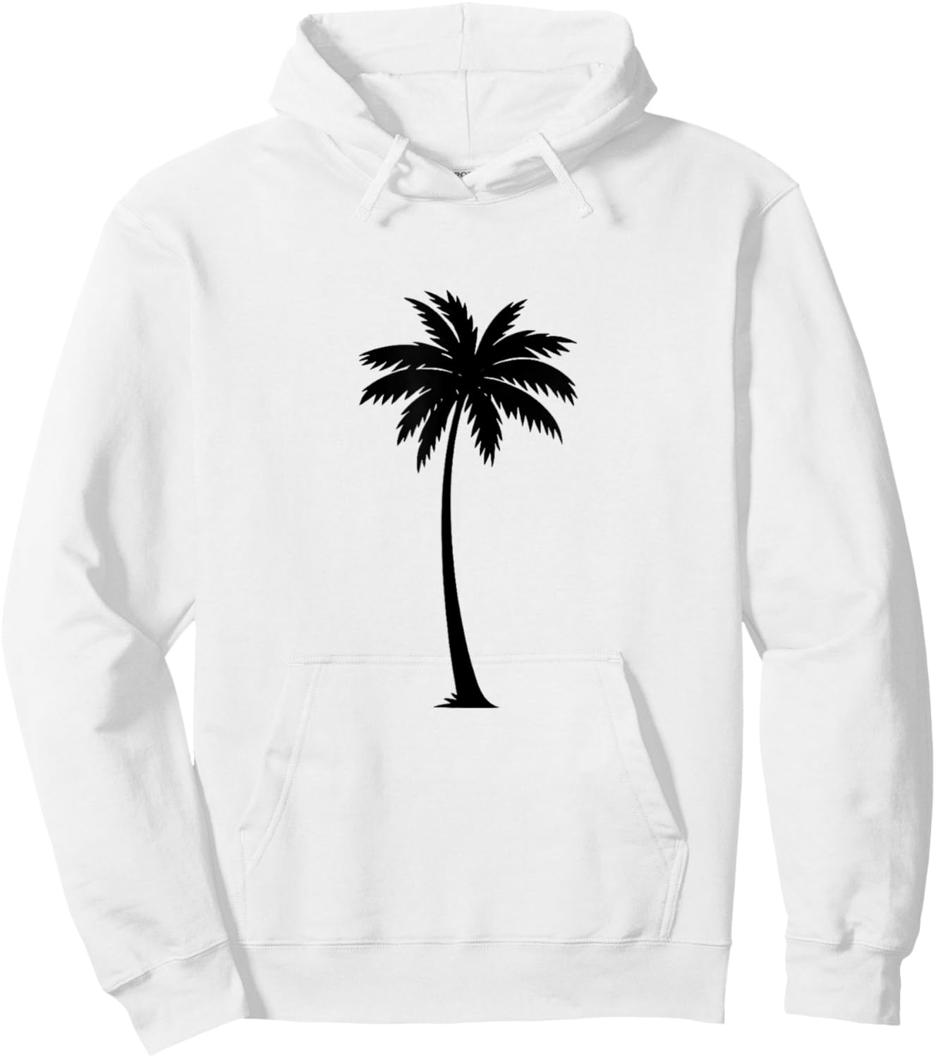 Minimalist Palm Tree Silhouette Coastal Design Hoodie - Hoodie | White
