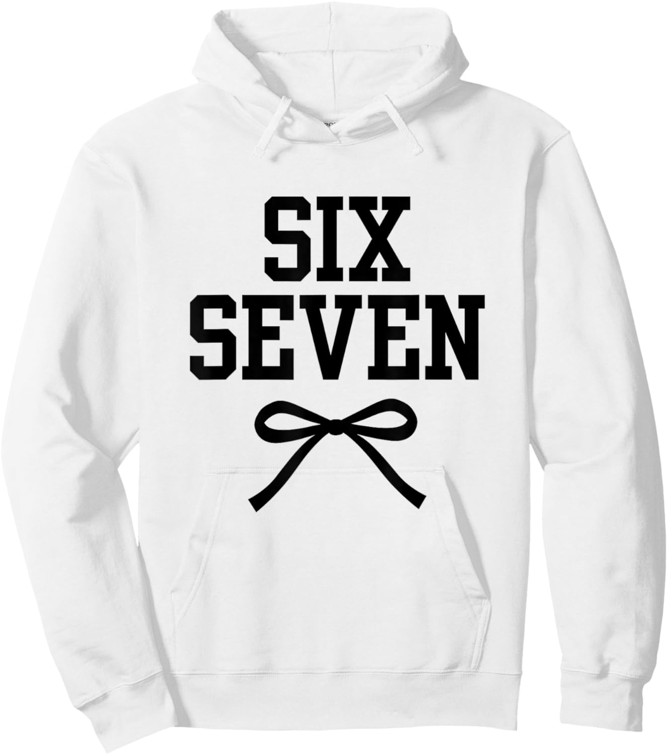 six Seven 67 Meme Number 67 Coquette Bow for Girls Women Hoodie - Hoodie | White