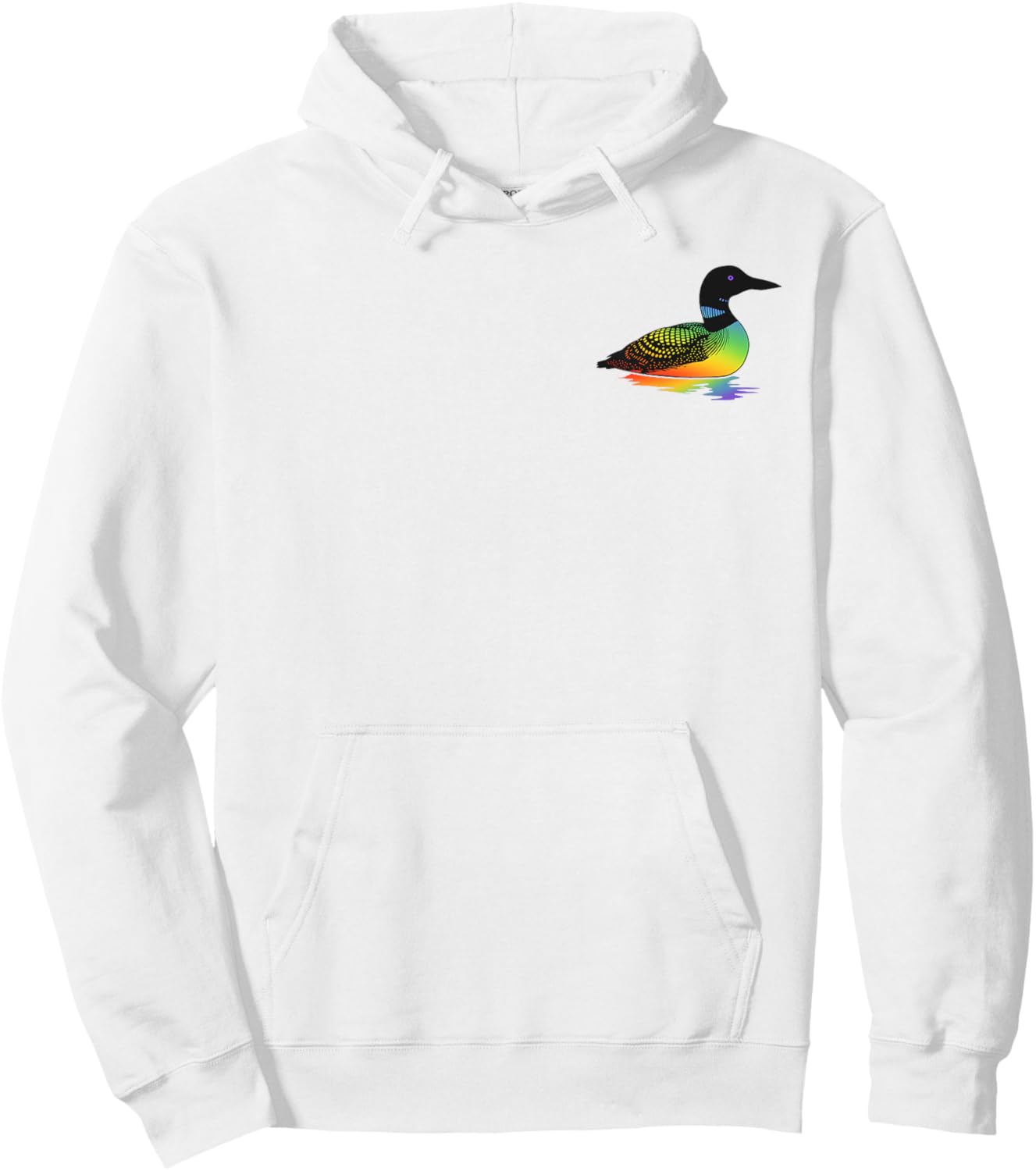 Trendy Apparel Rainbow Common Loon Hoodie - Hoodie | White