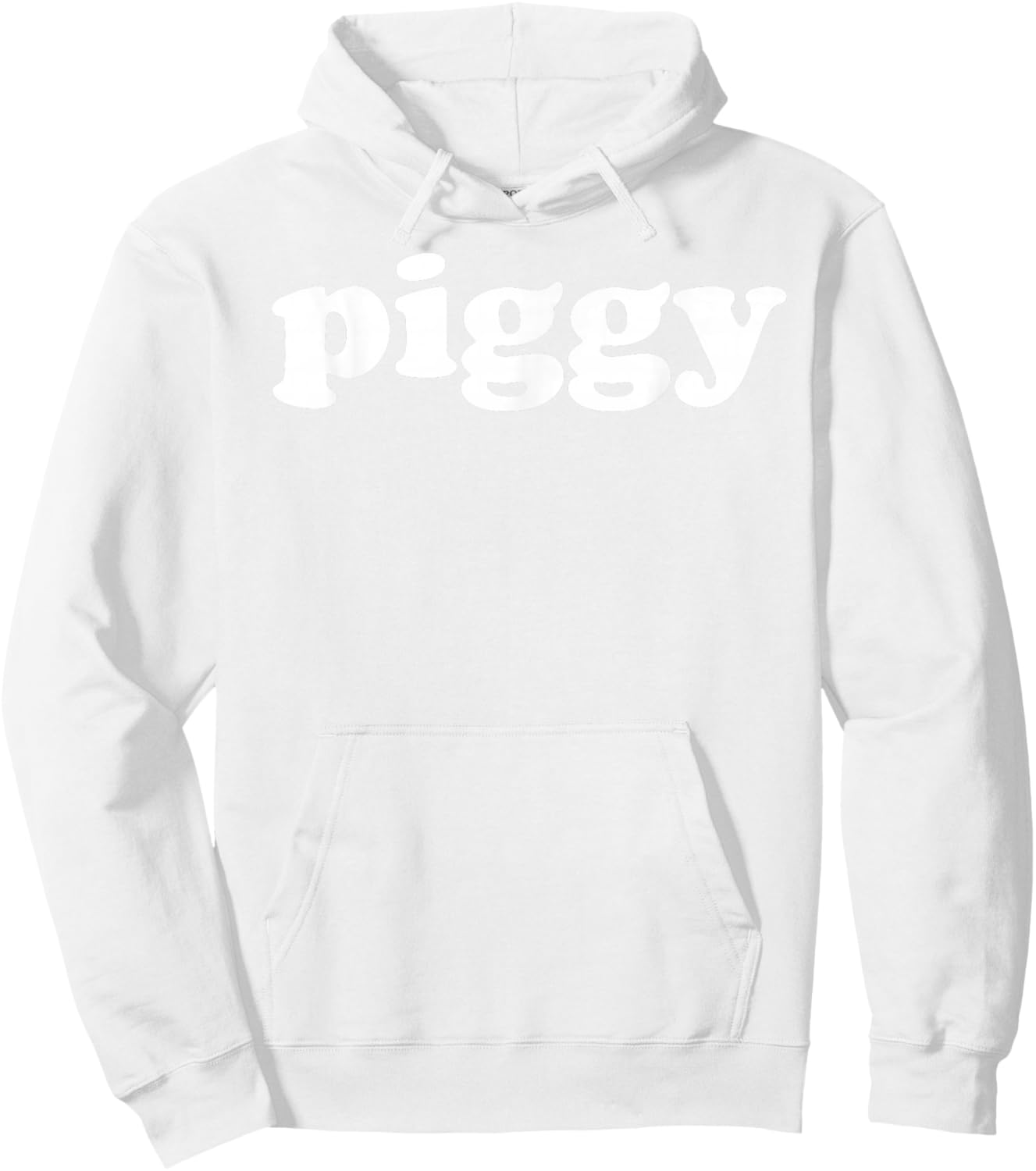Piggy Simple Word Text Only Hoodie - Hoodie | White