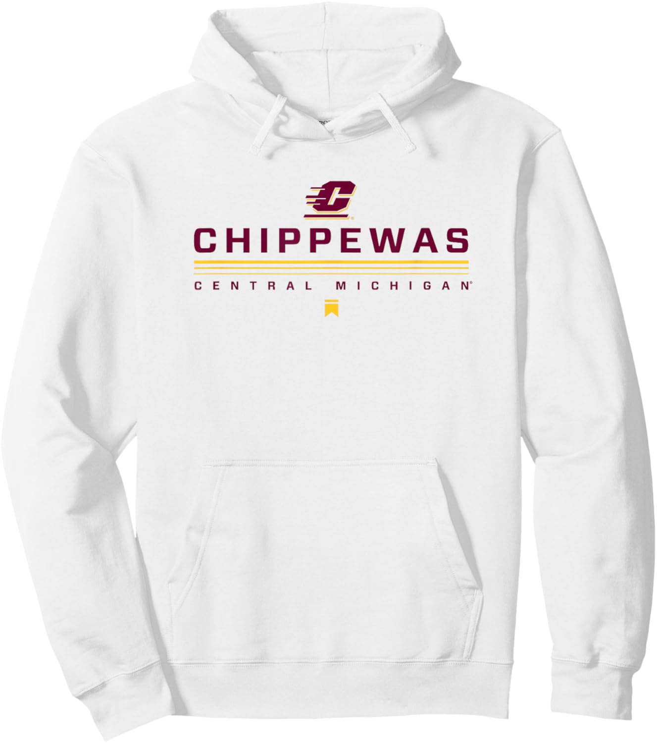 Central Michigan University CMU Chippewas Lines Hoodie - Hoodie | White