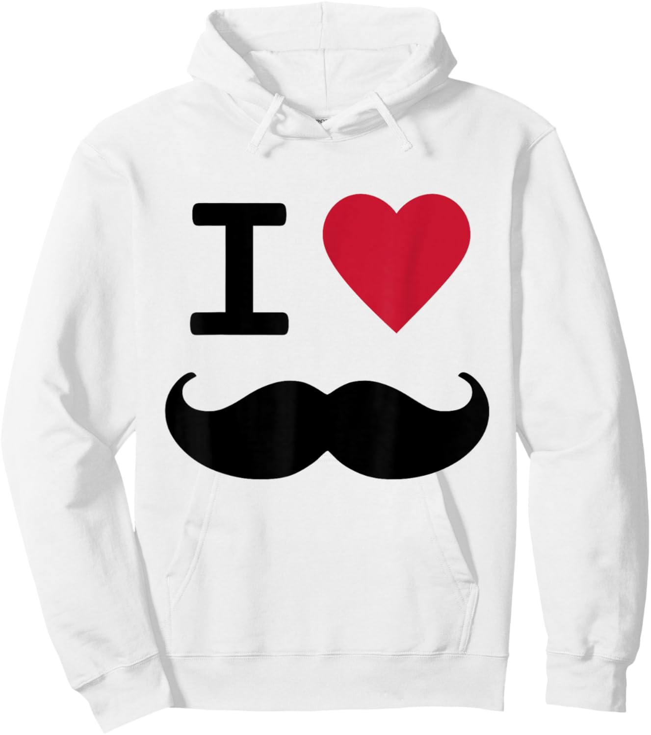 2000s Mustache Hoodie - Hoodie | White