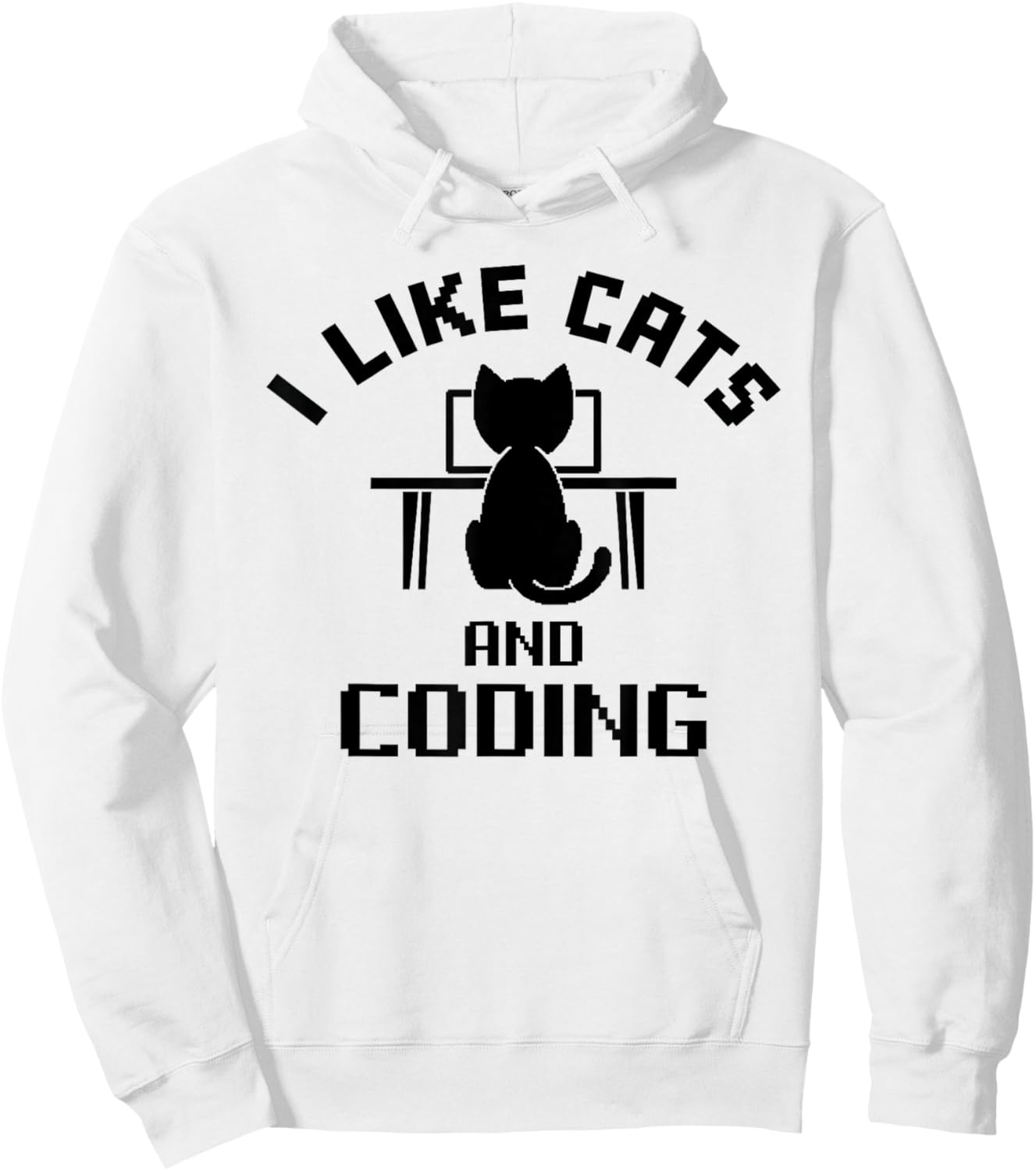 I Like Cats and Coding Funny Design Hoodie - Hoodie | White