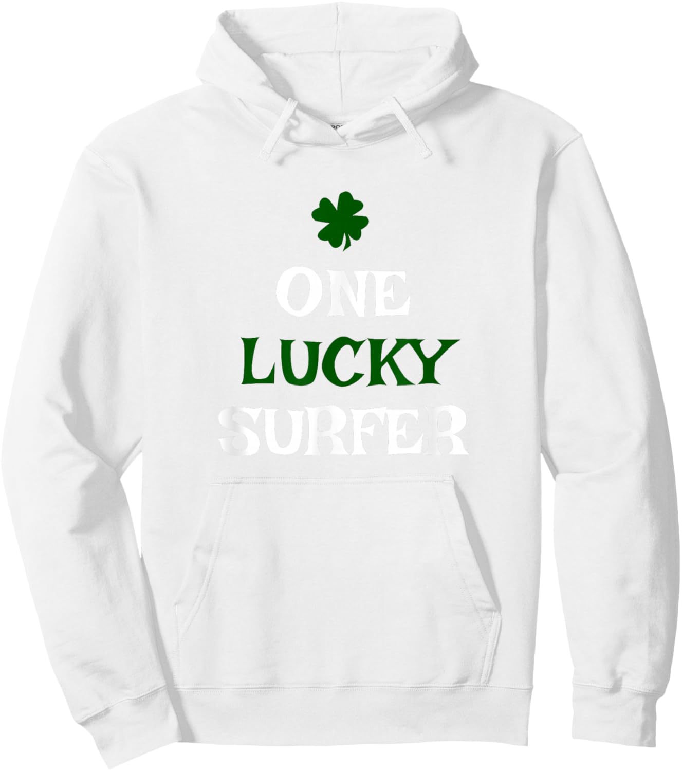 One Lucky Surfer St. Patrick's Day Funny Irish Surfing Surf Hoodie - Hoodie | White