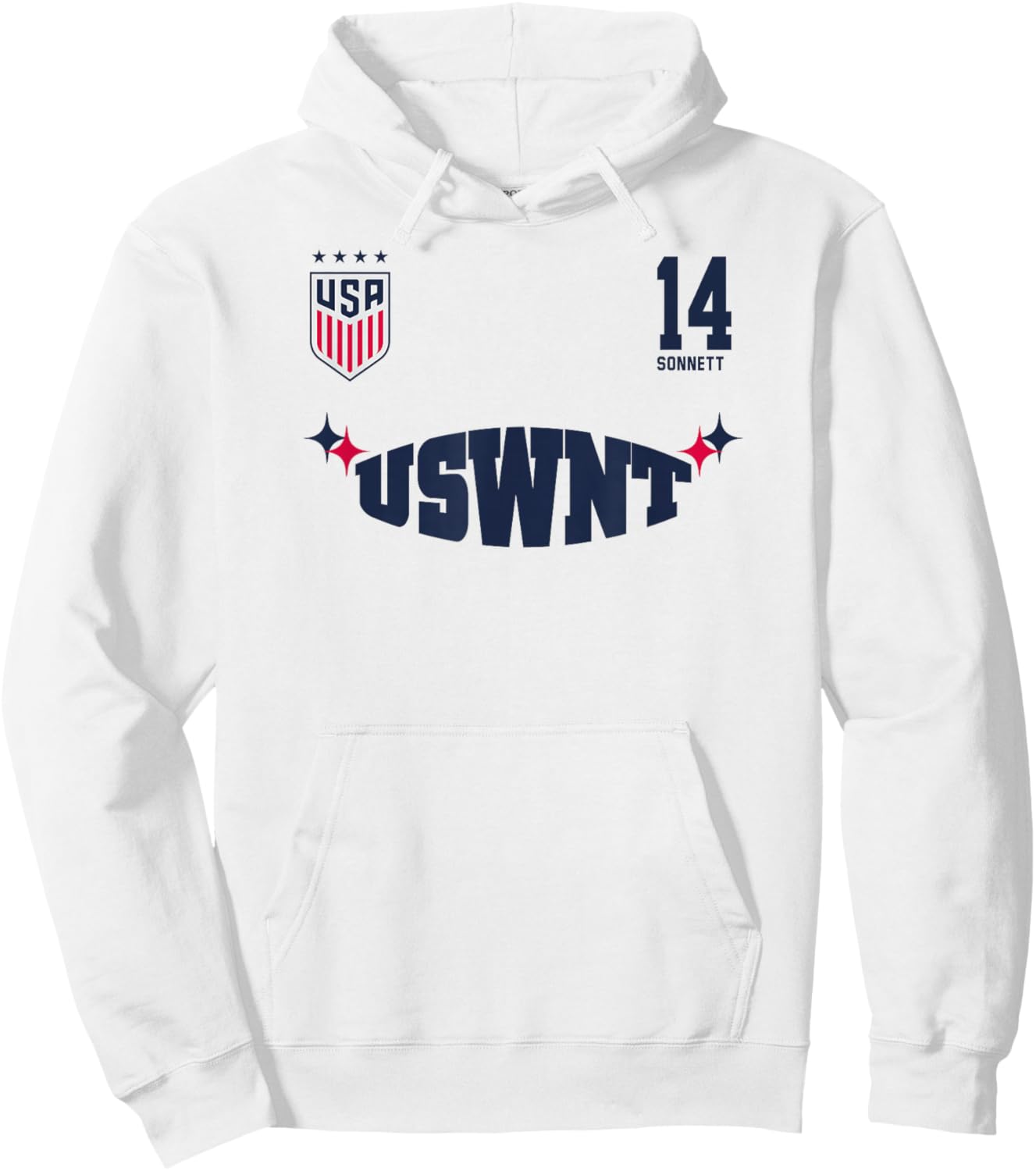 Emily Sonnett 14 White USWNT Officially Licensed Hoodie - Hoodie | White