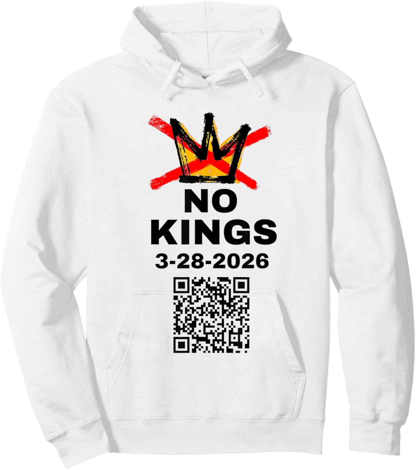 No Kings Day March 28 2026 No Kings in America Hoodie - Hoodie | White