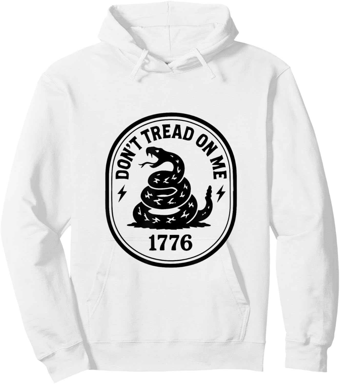 Don’t Tread On Me 1776 Snake Patriotic Retro USA Design Hoodie - Hoodie | White