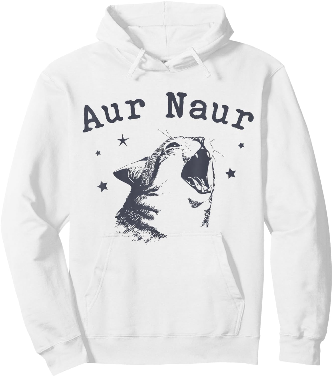 AUR Naur Cat Funny Sarcastic Oh No Australian Accent Hoodie - Hoodie | White