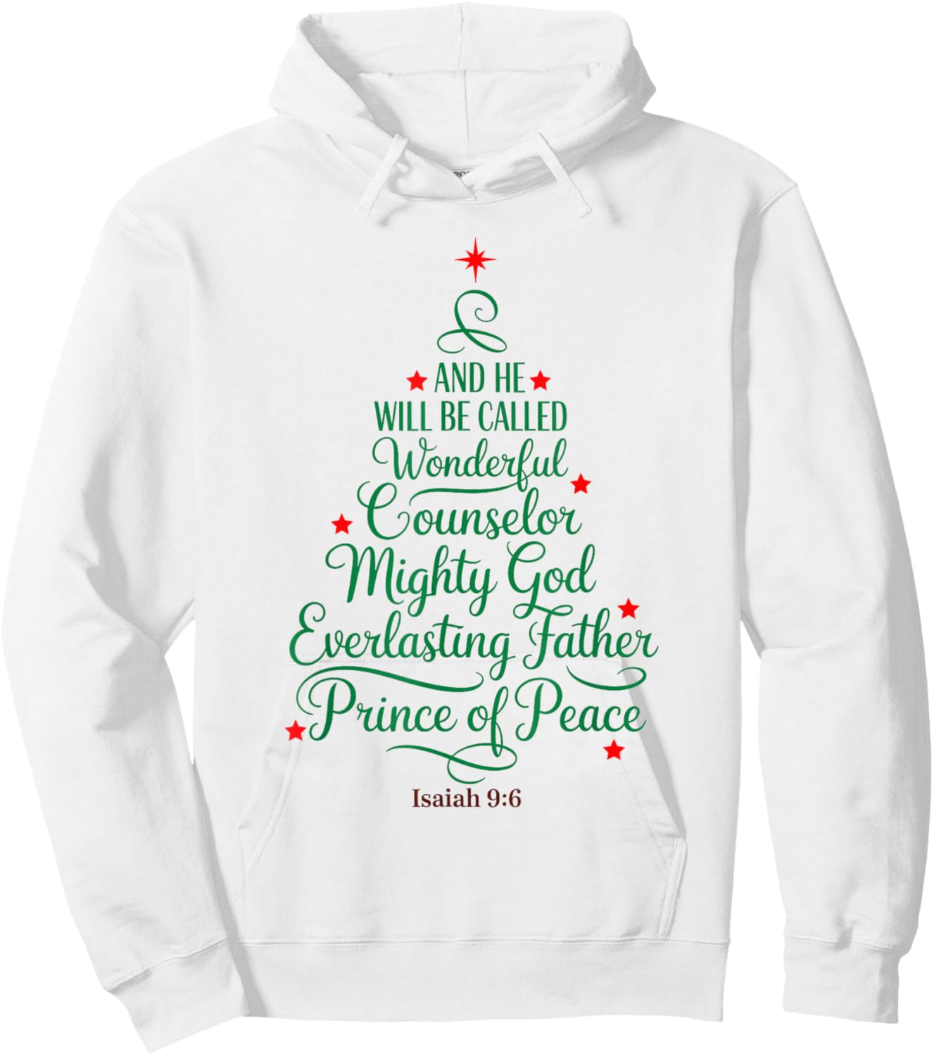 He Will Be Called Wonderful Counselor Mighty Christmas Tree Hoodie - Hoodie | White