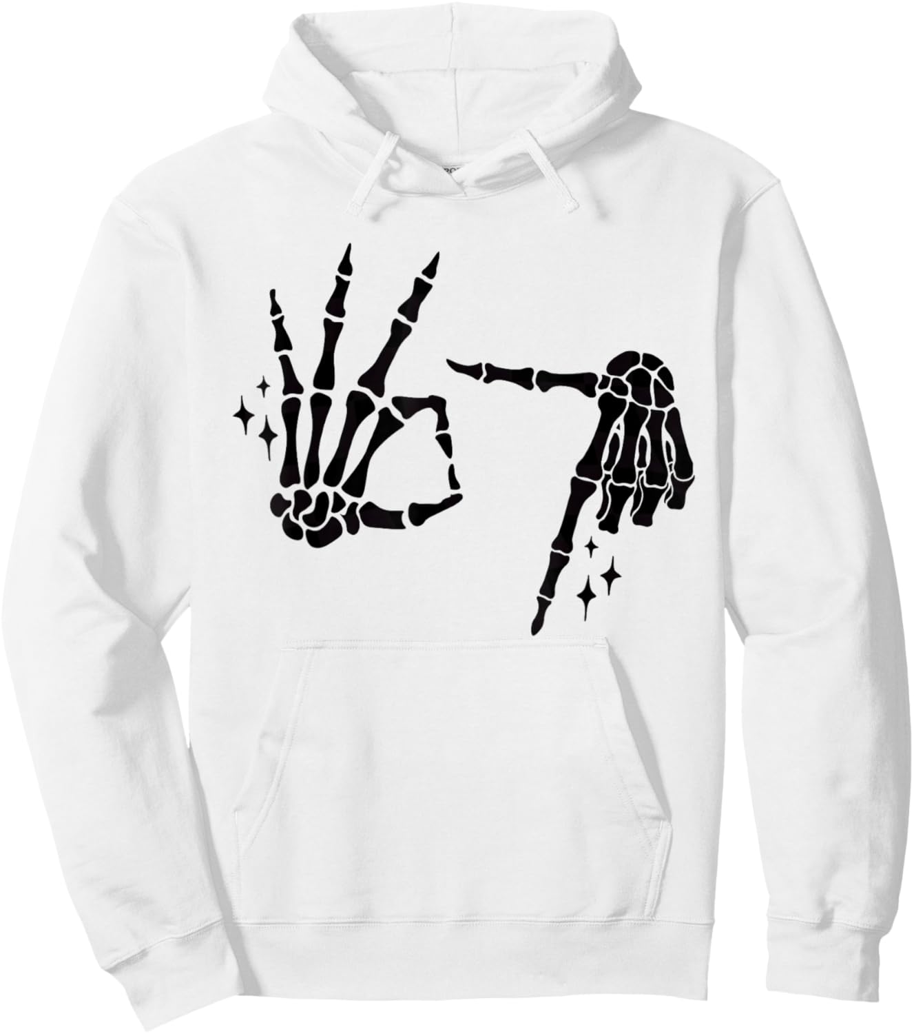 Funny 67 Meme Skeleton Hand 6 7 Halloween Six Seven Teens Hoodie - Hoodie | White