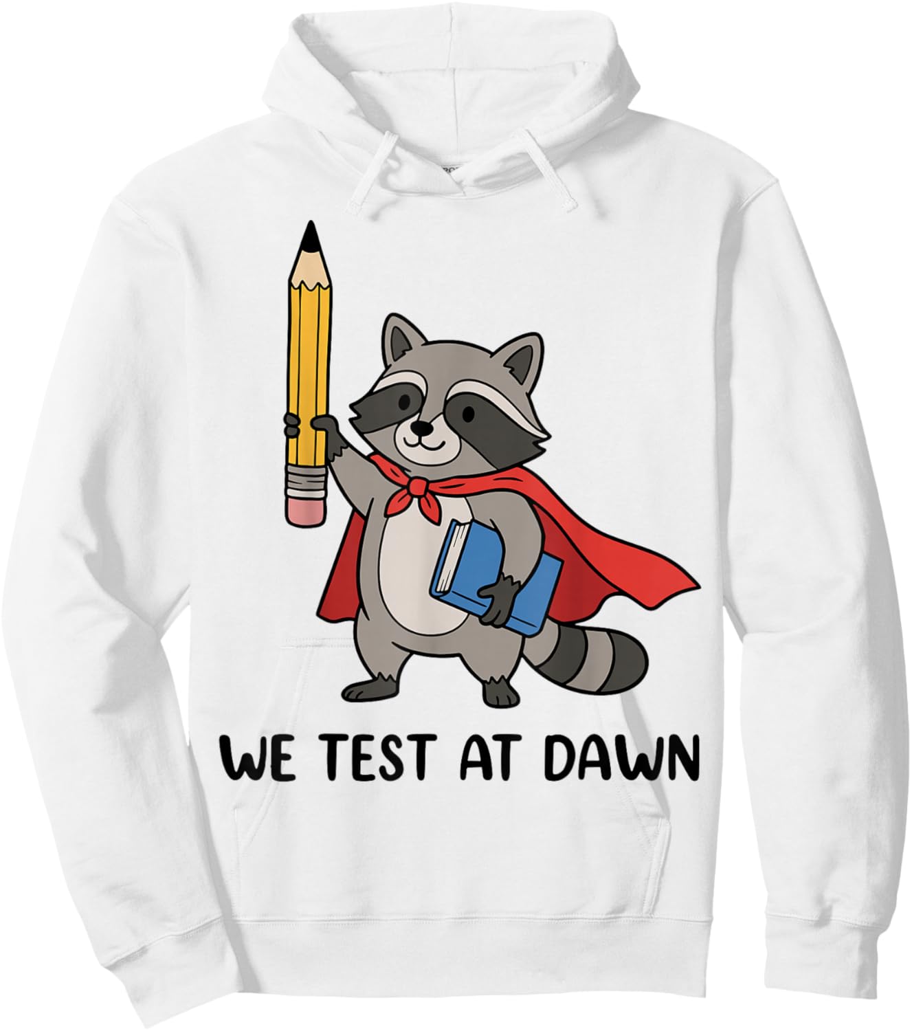 Teacher Raccoon We Test At Dawn Test Day Coordinator Final Hoodie - Hoodie | White