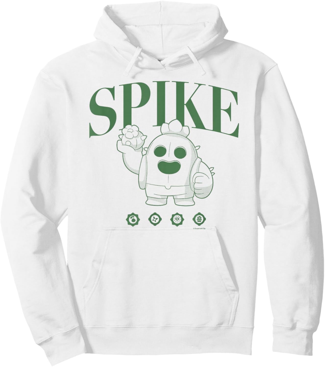 Brawl Stars Spike The Legendary Brawler Line Art Portrait Hoodie - Hoodie | White