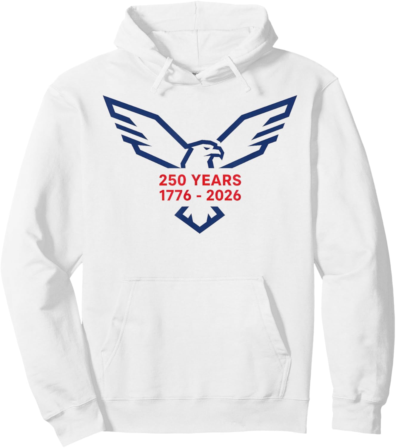 Eagle 250 Years 1776-2026 250th Birthday Minimalist Logo Hoodie - Hoodie | White