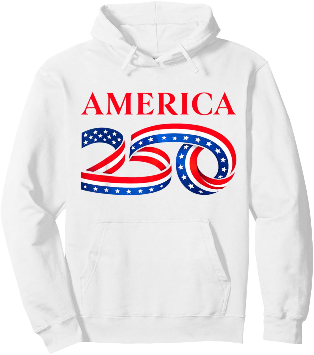 US Flag Ribbon 250 Years America 250th Anniversary 2026 Hoodie - Hoodie | White