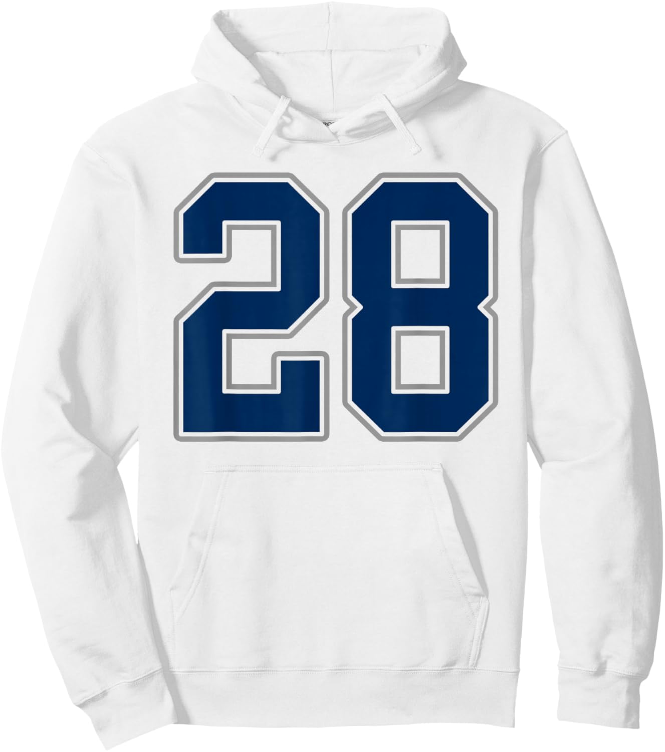 Navy Blue Silver Number 28 Jersey Player Uniform #28 Hoodie - Hoodie | White
