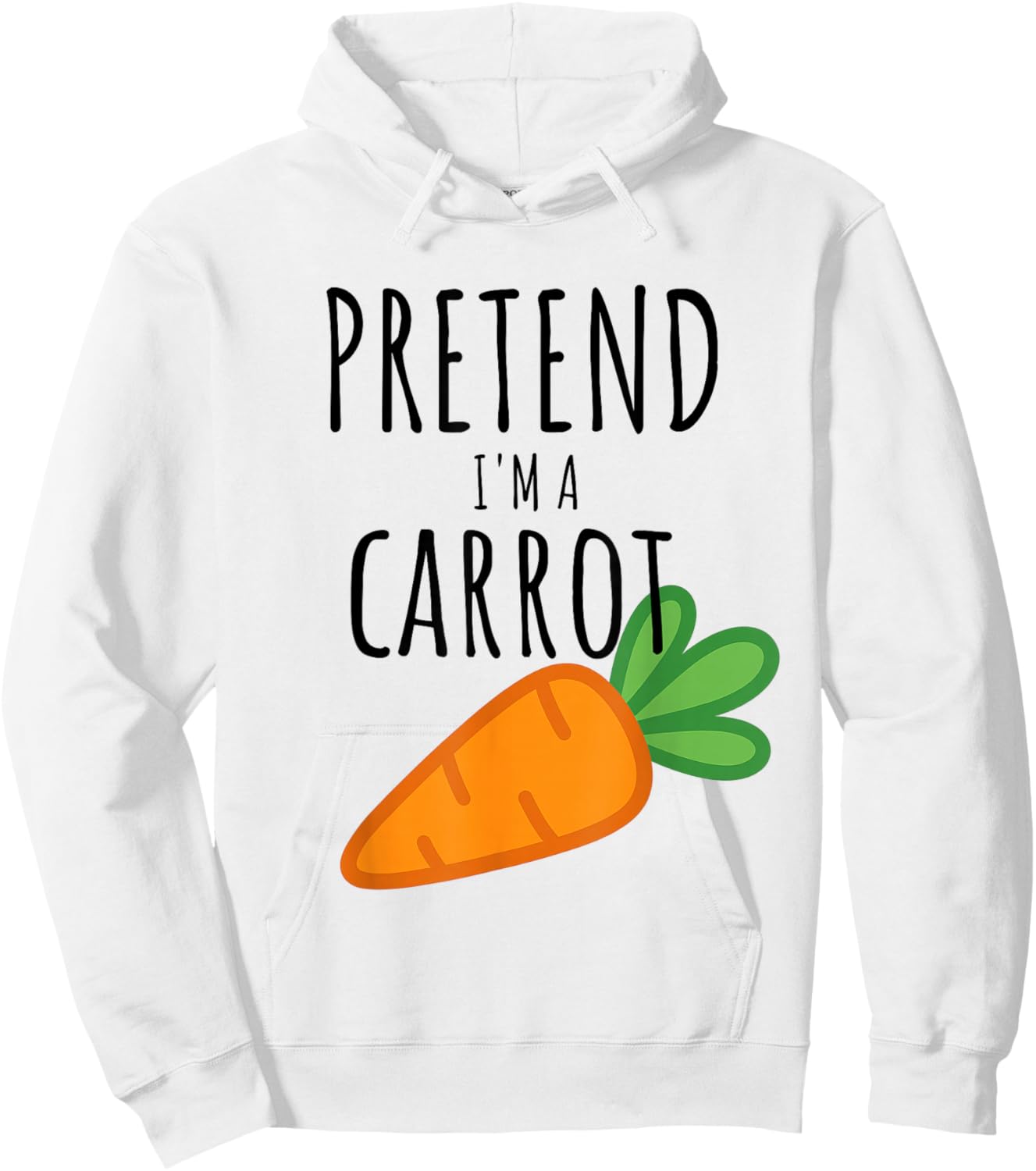 Pretend I'm A Carrot Funny Lazy Halloween Costume Men Women Hoodie - Hoodie | White