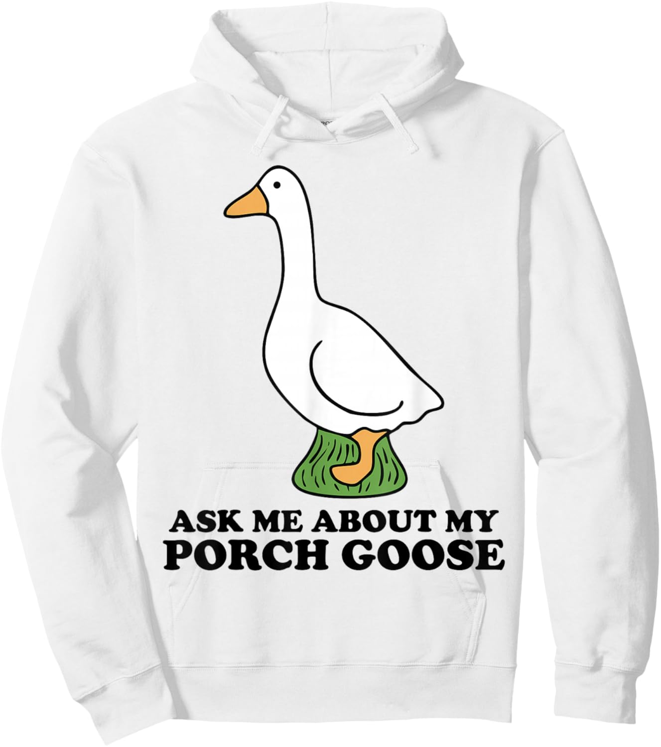 Ask Me About My Porch Goose Funny Cottage Humor Vintage Cute Hoodie - Hoodie | White