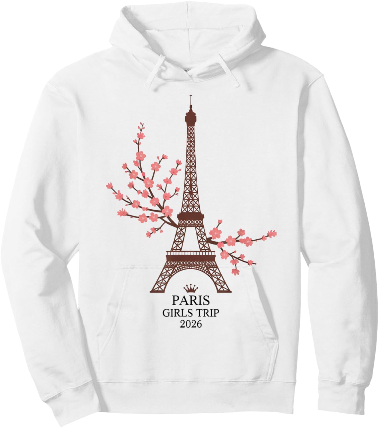 Vintage Paris Girls Trip 2026 Flight Fabulous Vacay Matching Hoodie - Hoodie | White