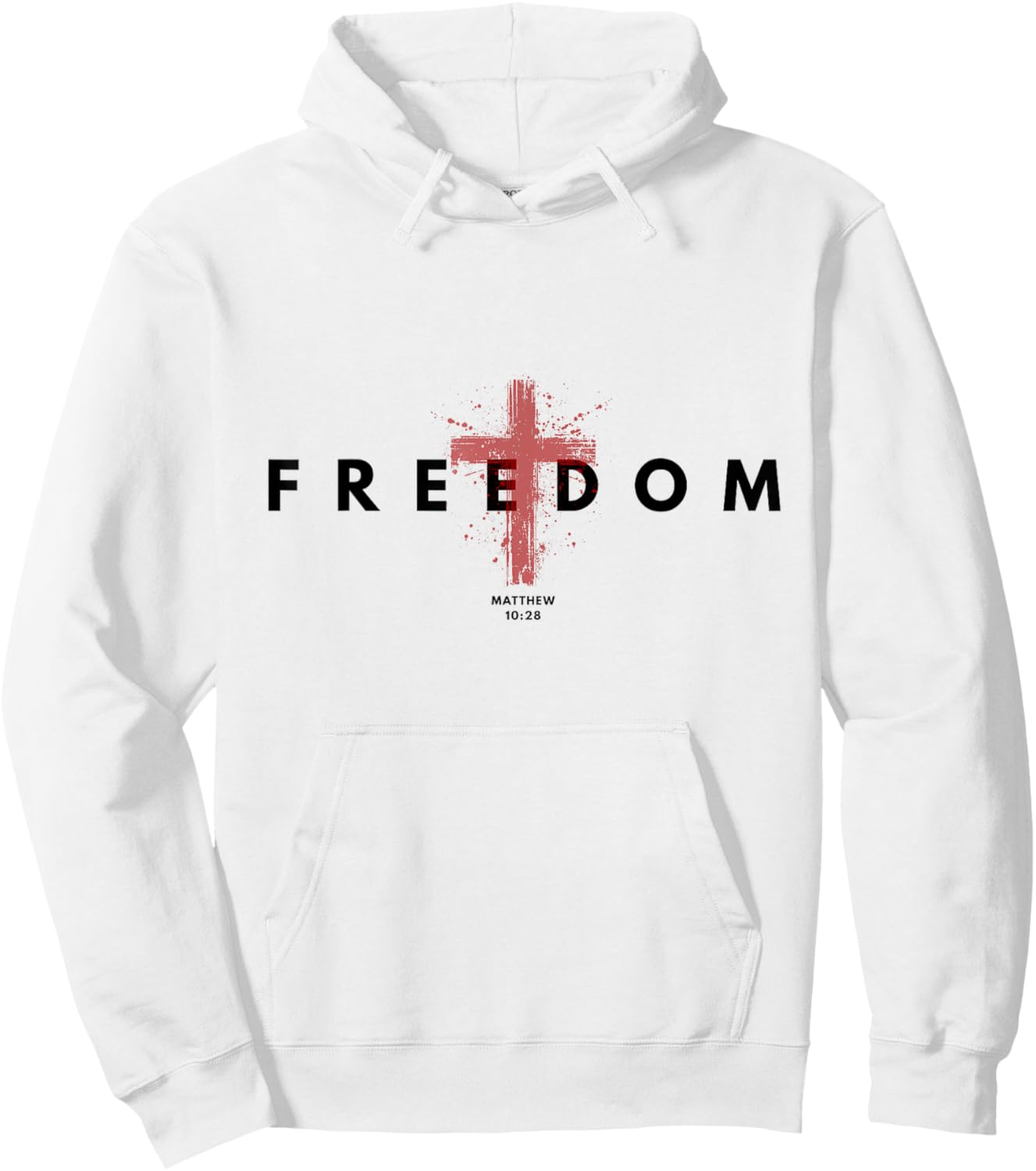 Freedom American Patriotic with Cross 1st Amendment Hoodie - Hoodie | White