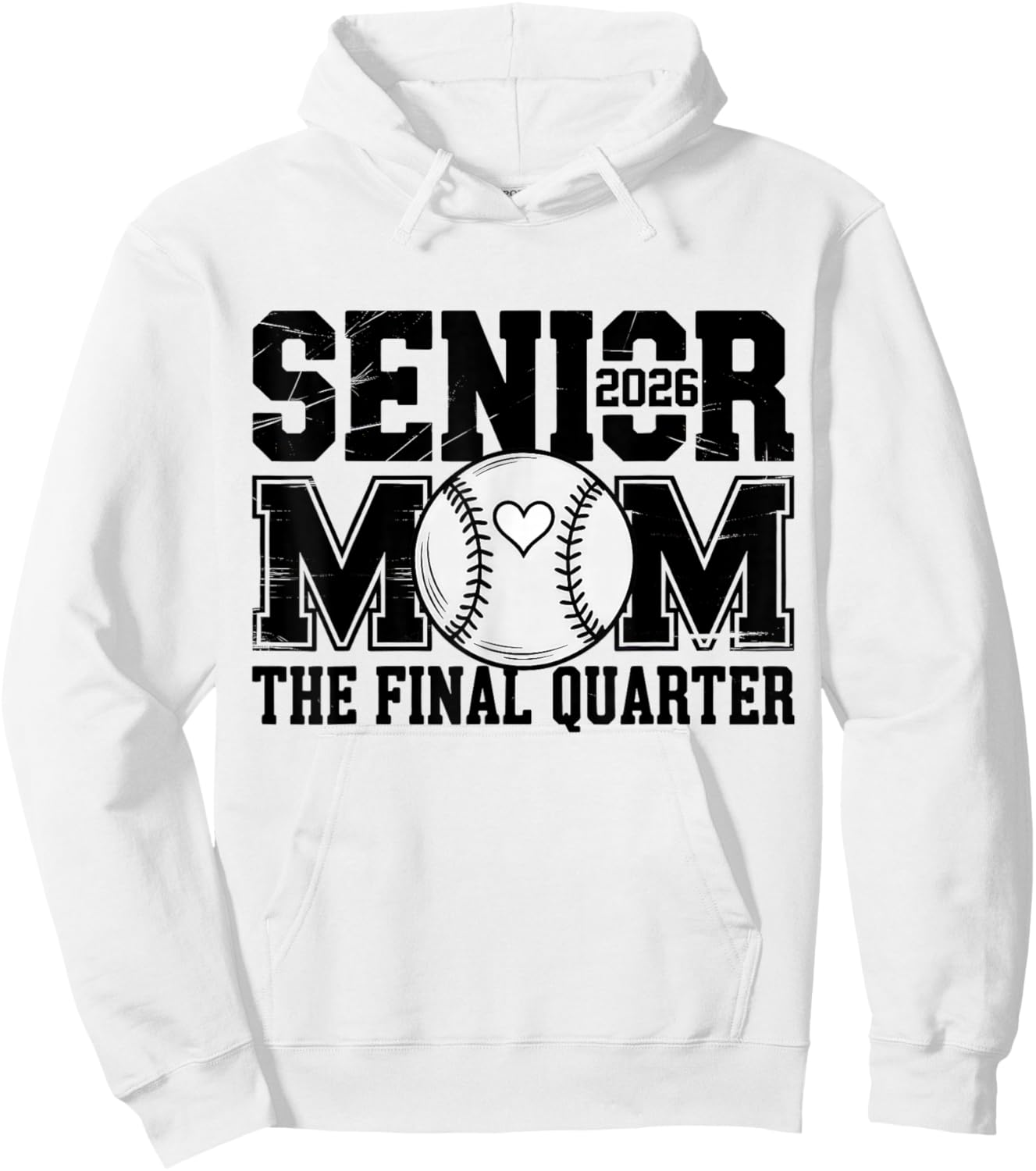 Senior Baseball Mom Baseball Mama Game Day Class of 2026 Mom Hoodie - Hoodie | White