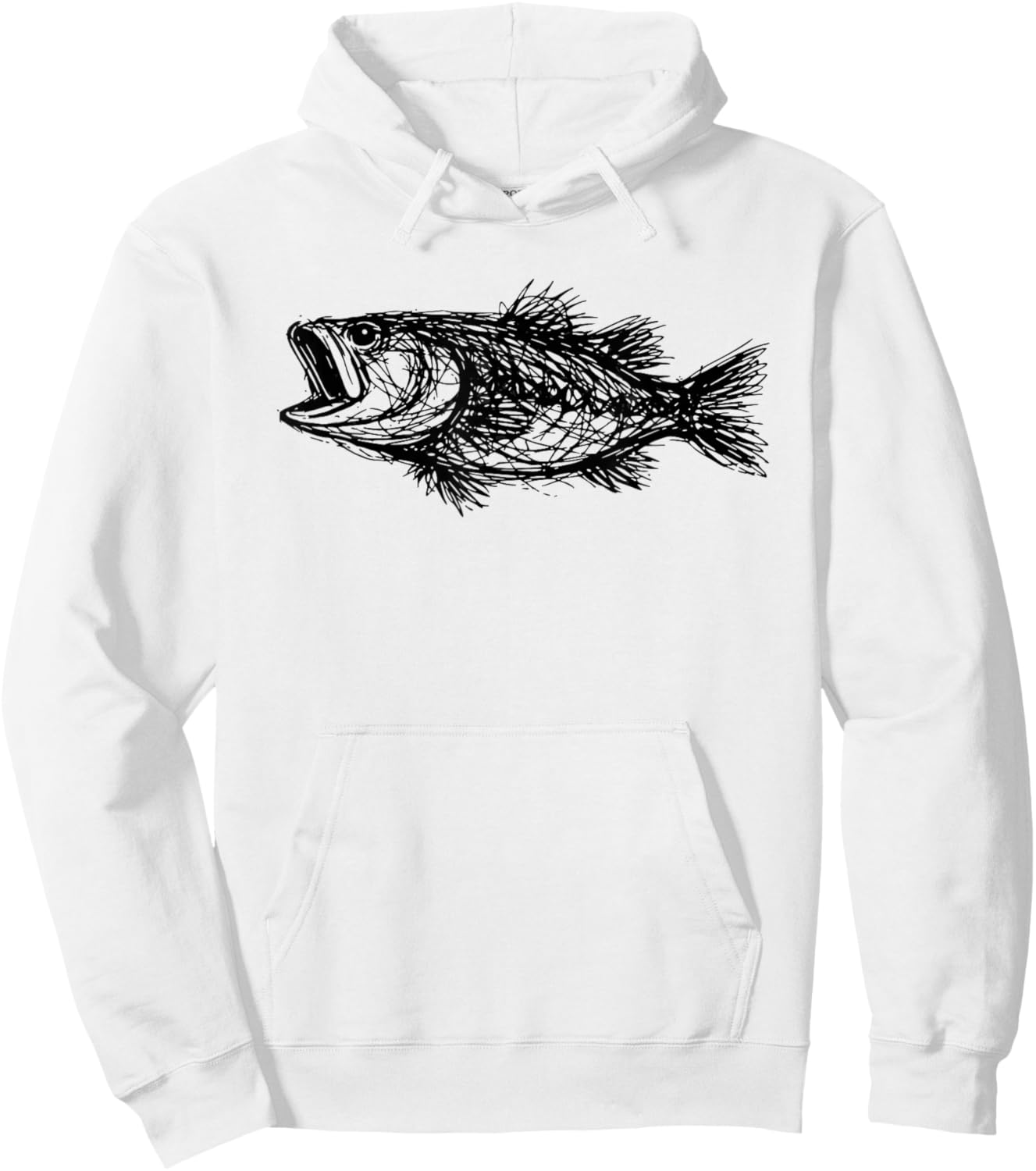 Minimal Line Art Minimalist Abstract Sketch Scribble Bass Hoodie - Hoodie | White