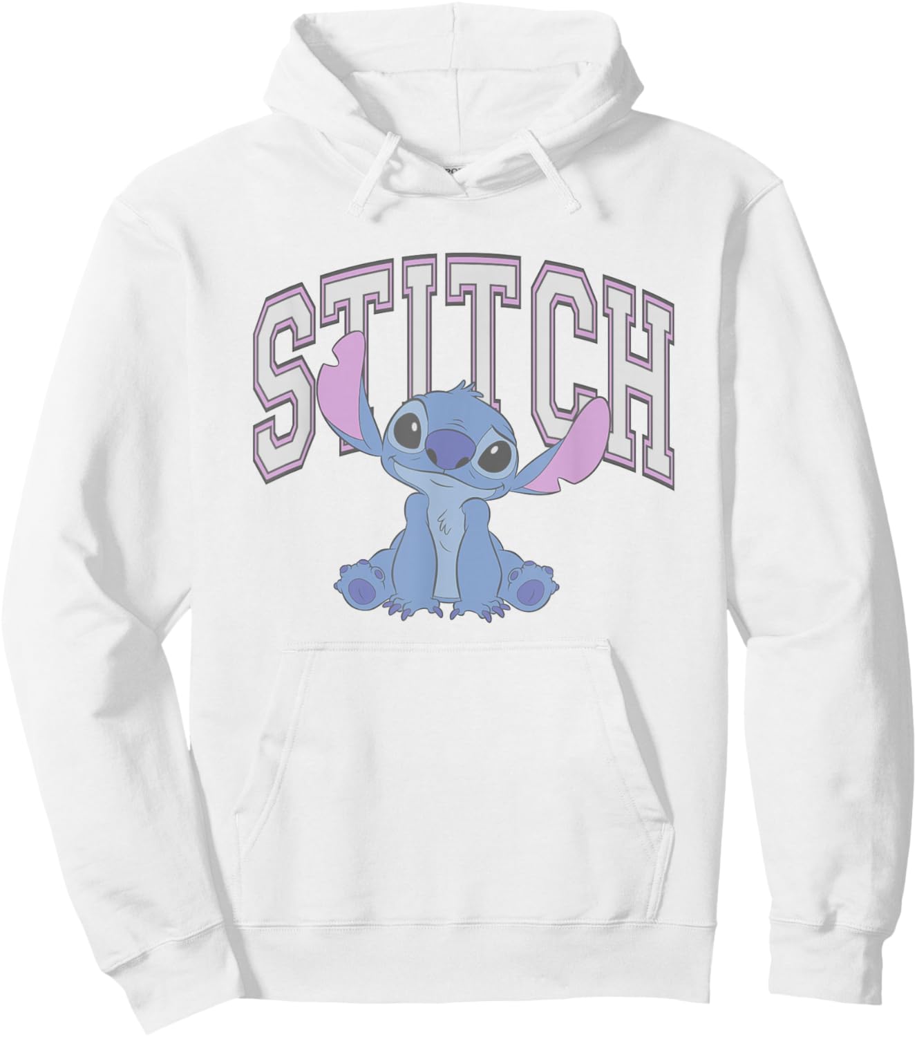 Disney Lilo and Stitch Classic Pink Varsity Hoodie - Hoodie | White