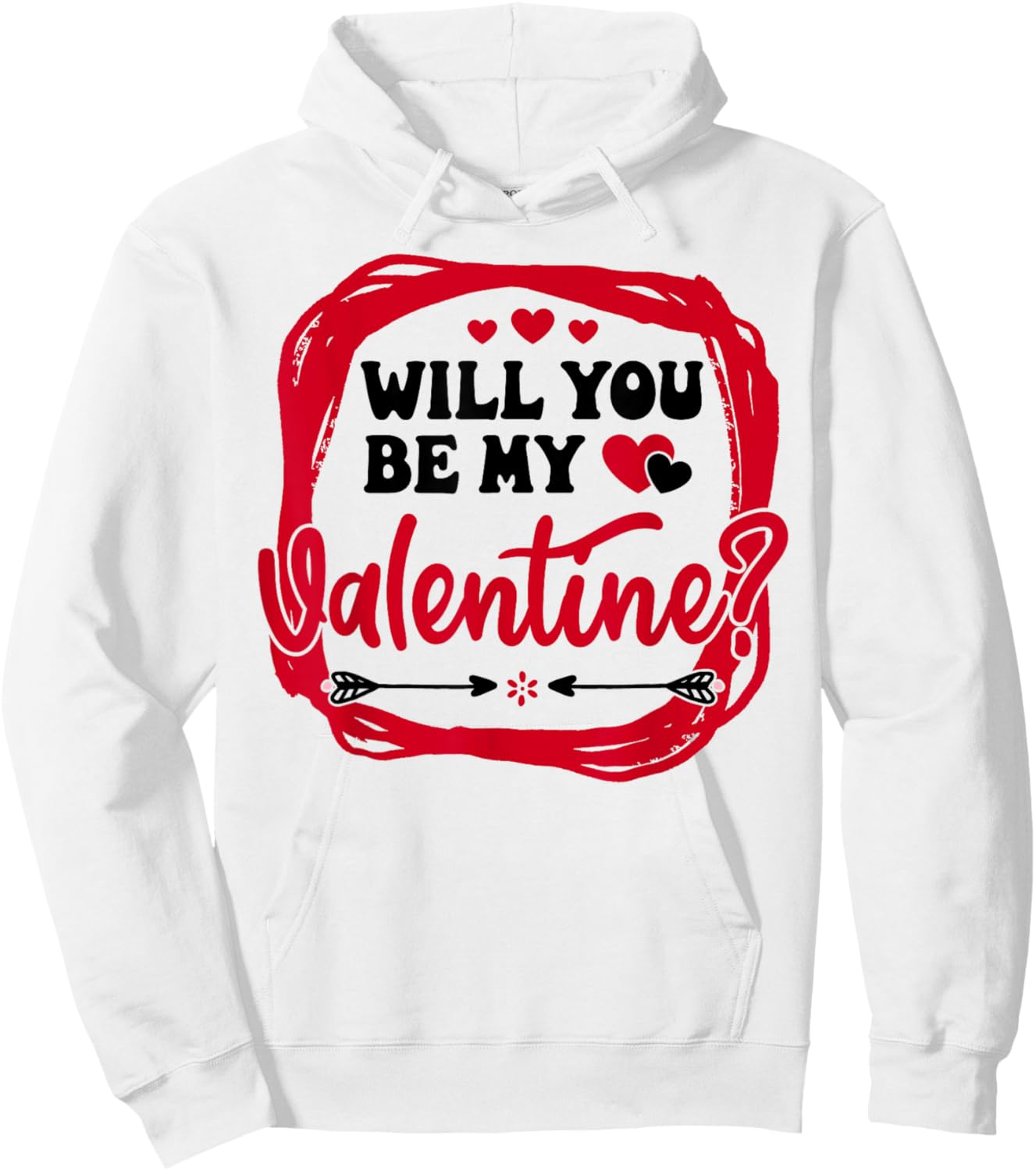 Funny Will You Be My Valentine Couples Hoodie - Hoodie | White
