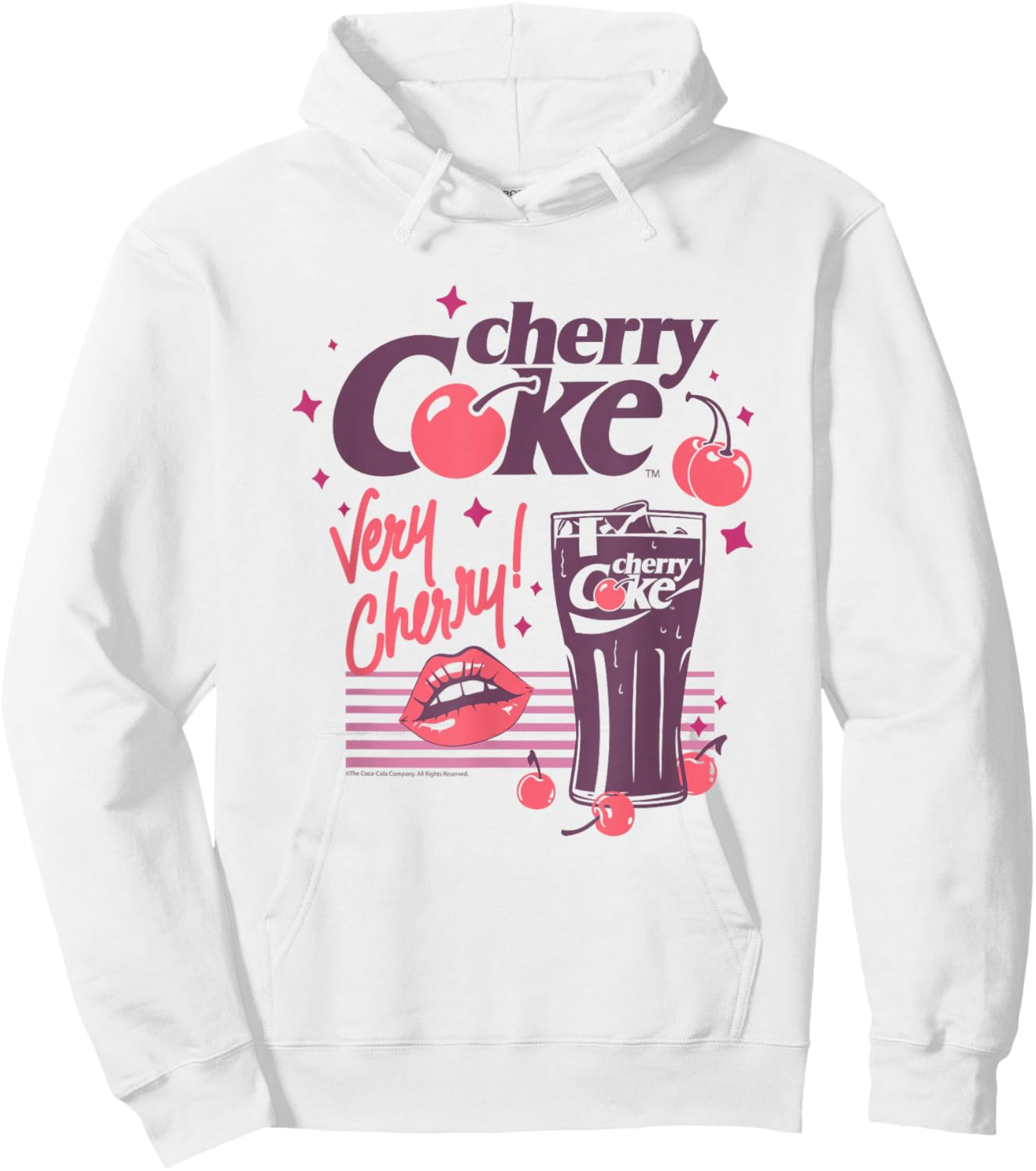 Coca-Cola Cherry Coke Lips Very Cherry Vintage Hoodie - Hoodie | White